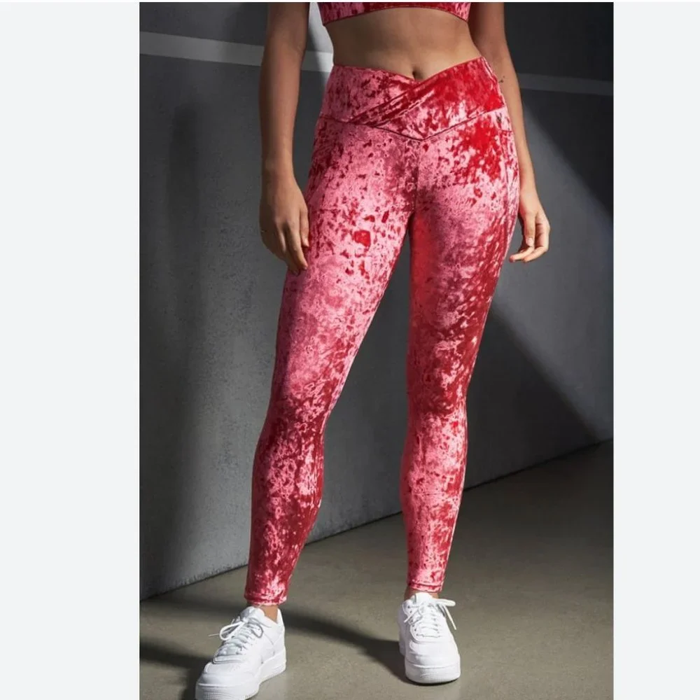 NWT Fabletics High Waisted Crushed Velour Crossover Legging